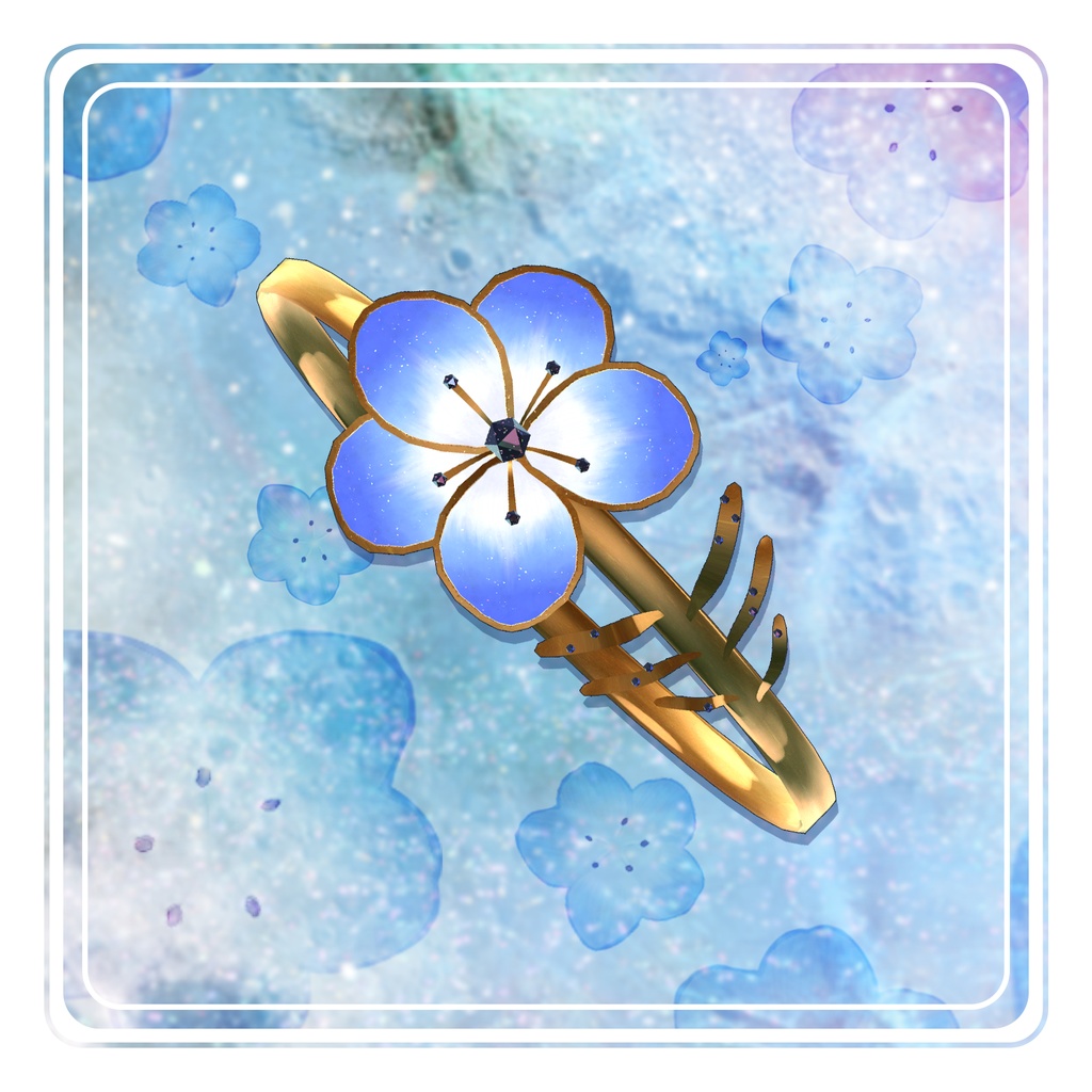 【アクセサリーセット】ネモフィラの涙【チョーカー・ピアス・指輪】