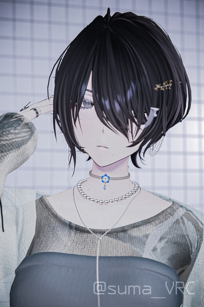 【アクセサリーセット】ネモフィラの涙【チョーカー・ピアス・指輪】