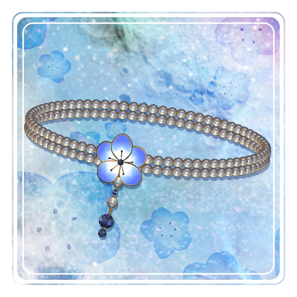 【アクセサリーセット】ネモフィラの涙【チョーカー・ピアス・指輪】