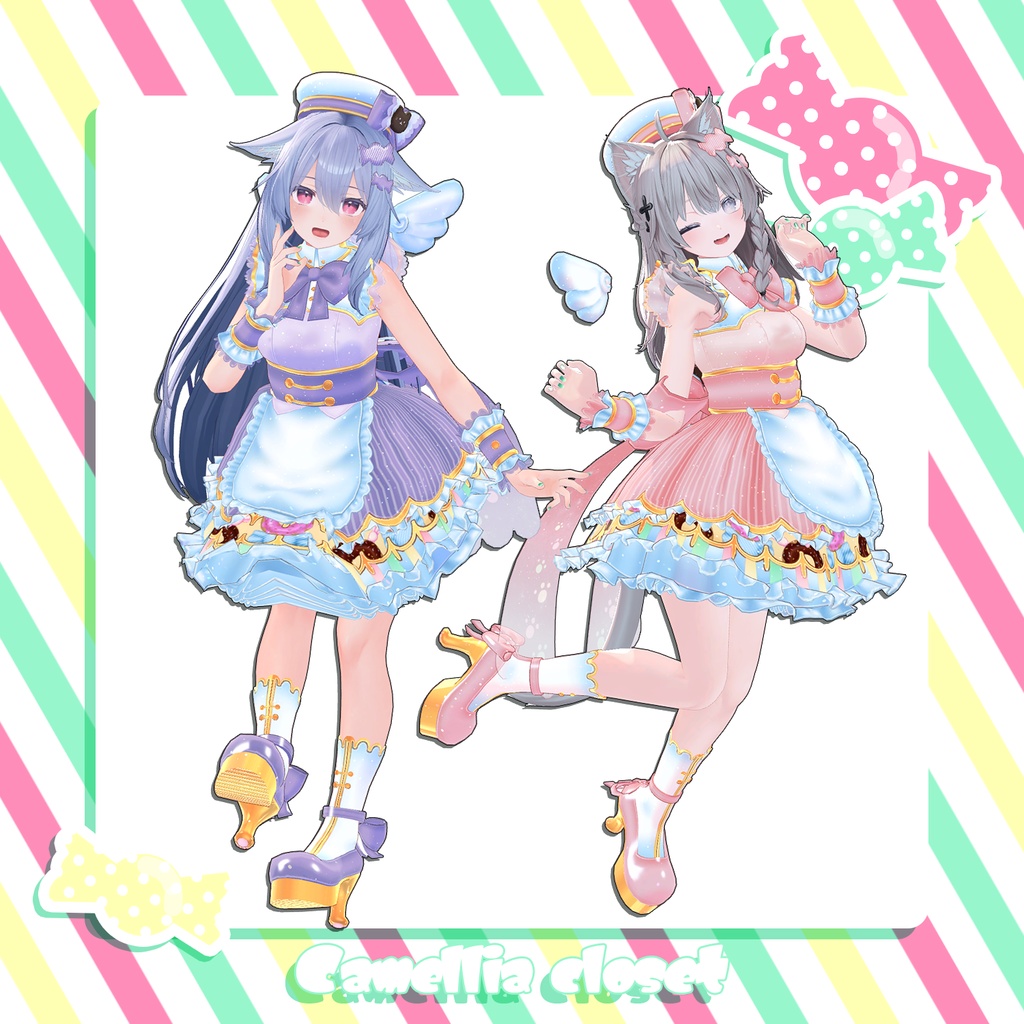 【複数アバター対応】candy pop donut【アイドル衣装】