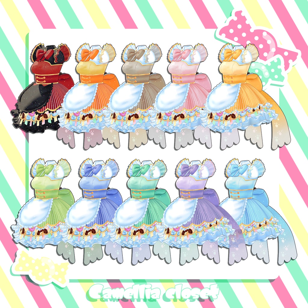 【複数アバター対応】candy pop donut【アイドル衣装】