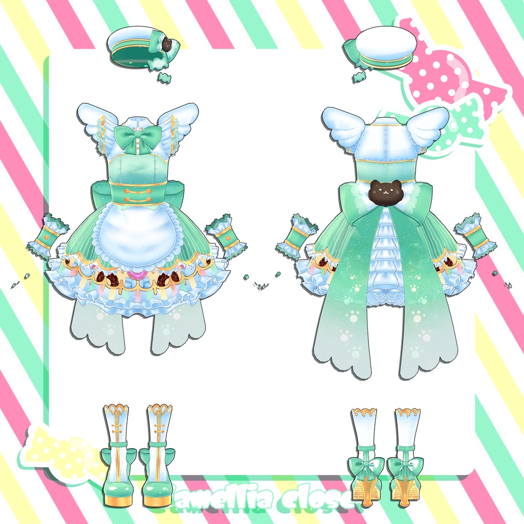 【複数アバター対応】candy pop donut【アイドル衣装】