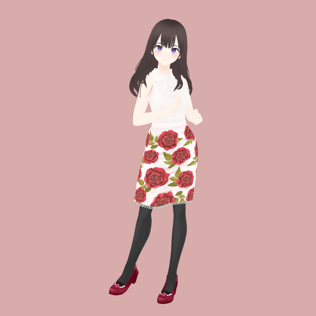 【VRoid】薔薇のタイトスカート -Rose Pencil Skirt-【FREE】
