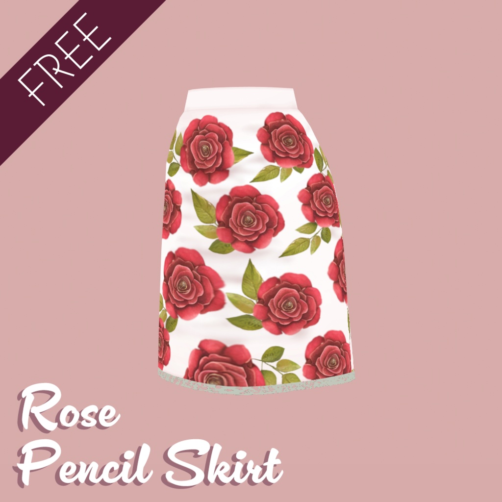 【VRoid】薔薇のタイトスカート　-Rose Pencil Skirt-【FREE】