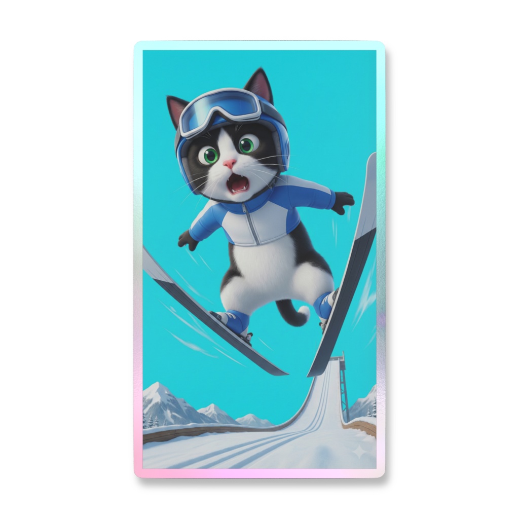 オーロラ スマホ ステッカー スキージャンプVer