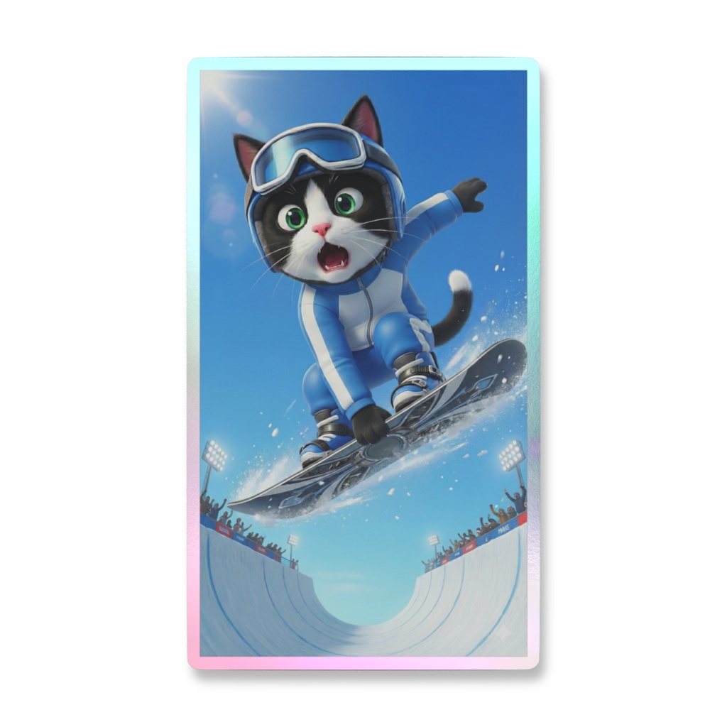 オーロラ スマホ ステッカー スノボVer