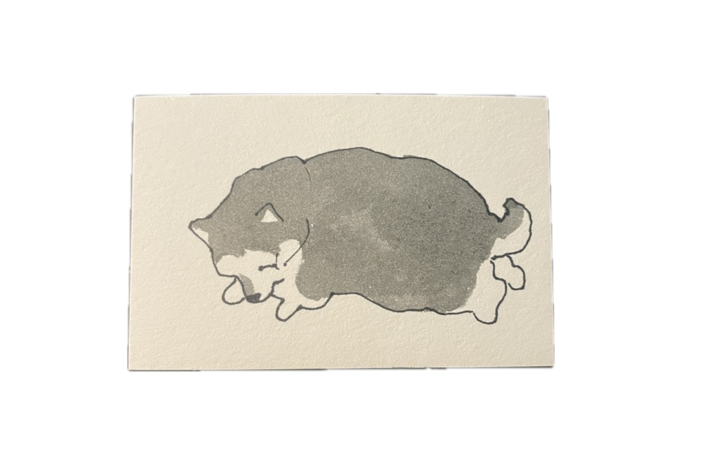 小さな絵ガチャ(おまかせ絵お届け) -  太った柴犬