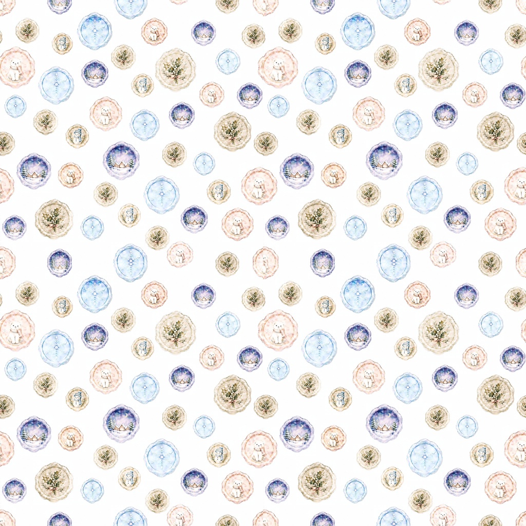 シーリングスタンプ 水彩画風 クリスマス SEAMLESS PATTERN