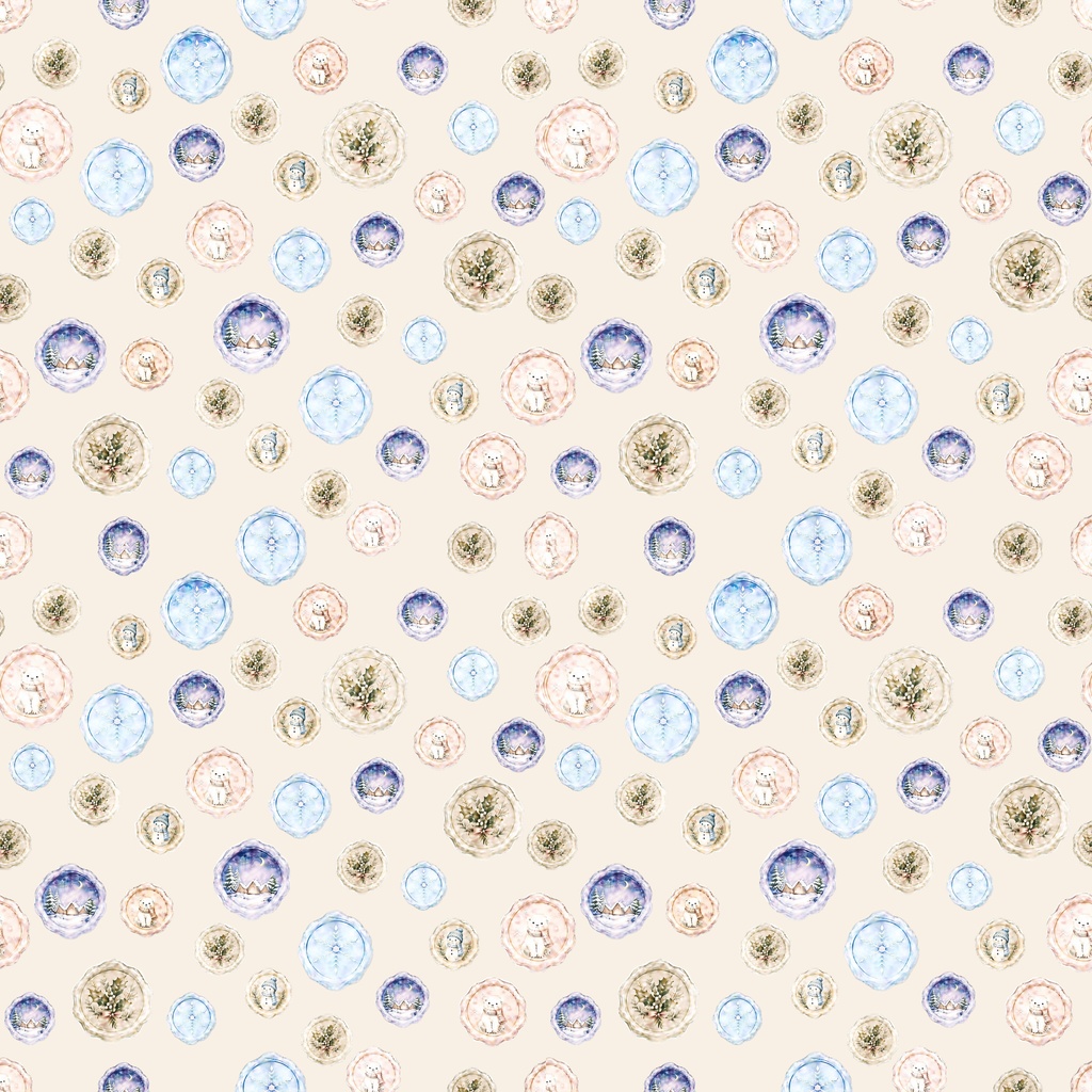 シーリングスタンプ 水彩画風 クリスマス SEAMLESS PATTERN