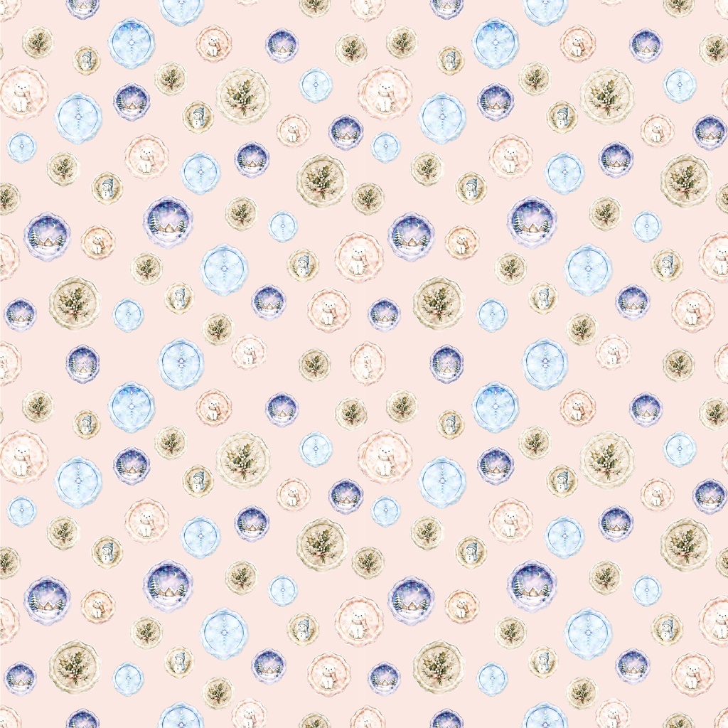 シーリングスタンプ 水彩画風 クリスマス SEAMLESS PATTERN
