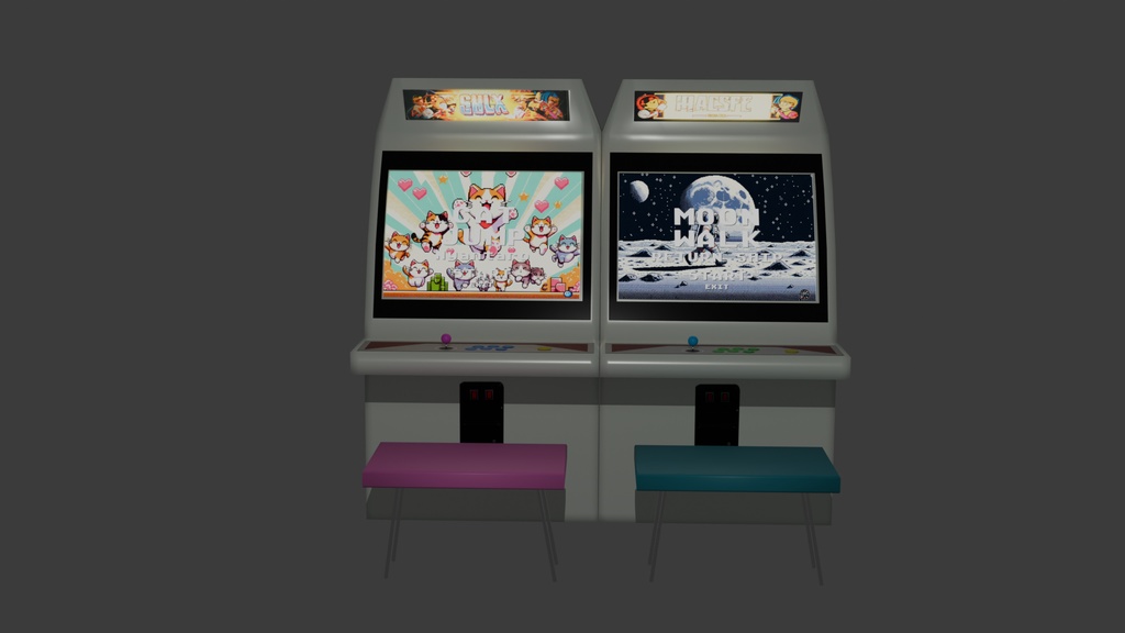 ゲームセンター クラシックアーケードマシン 3DCGモデル