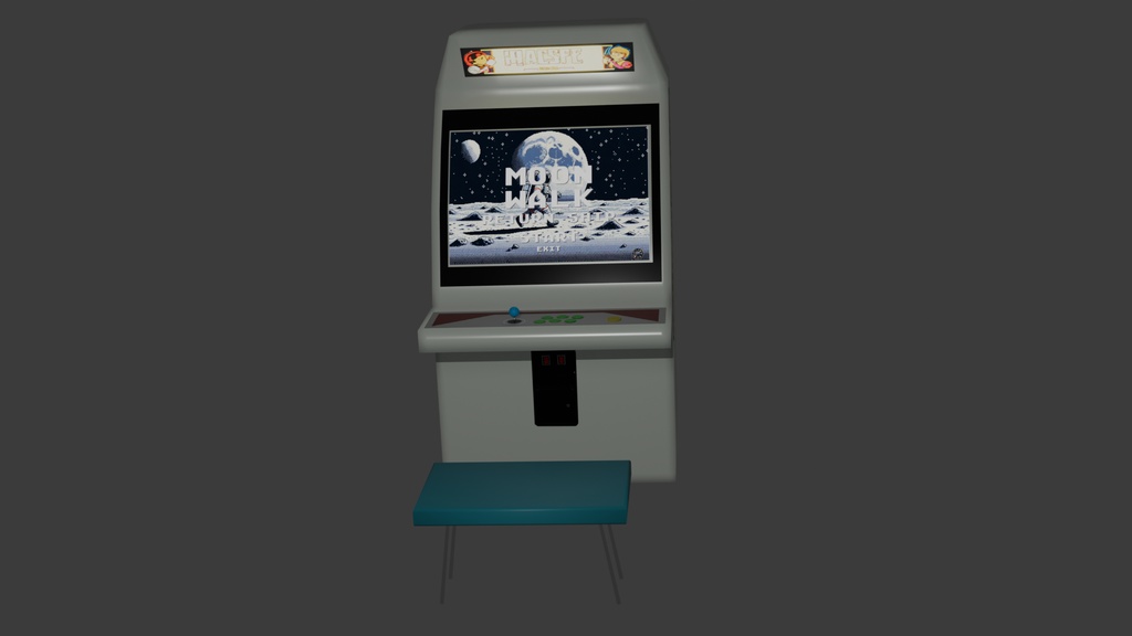 ゲームセンター クラシックアーケードマシン 3DCGモデル