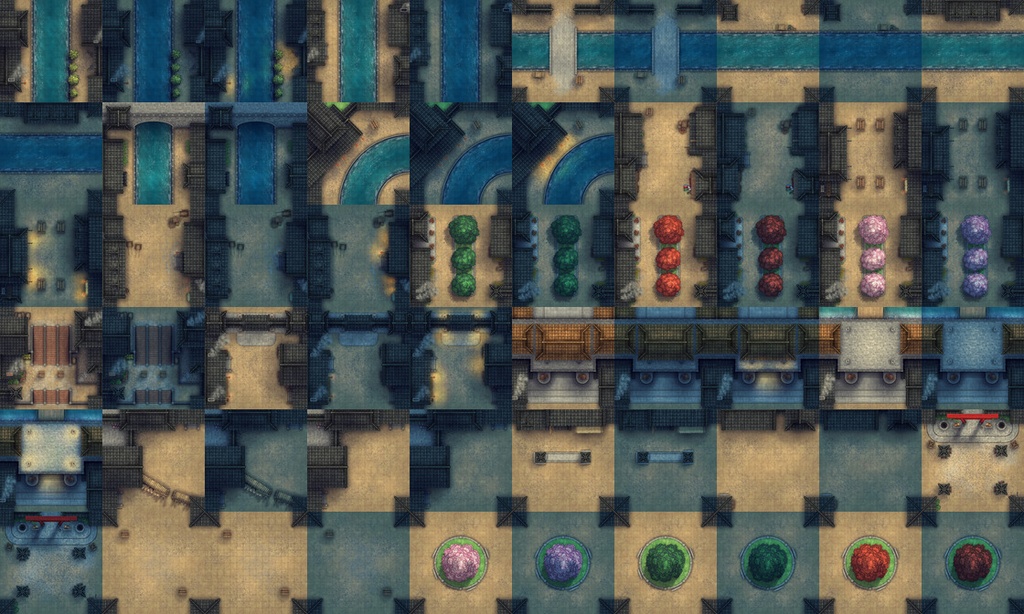 モジュール式和風街道 - TRPG/D&D バトルマップ素材