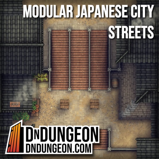モジュール式和風街道 - TRPG/D&D バトルマップ素材