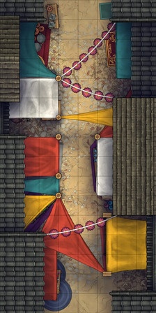 モジュラー日本風路地・街路タイルセット - TRPG/D&D バトルマップ素材