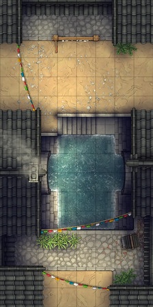 モジュラー日本風路地・街路タイルセット - TRPG/D&D バトルマップ素材