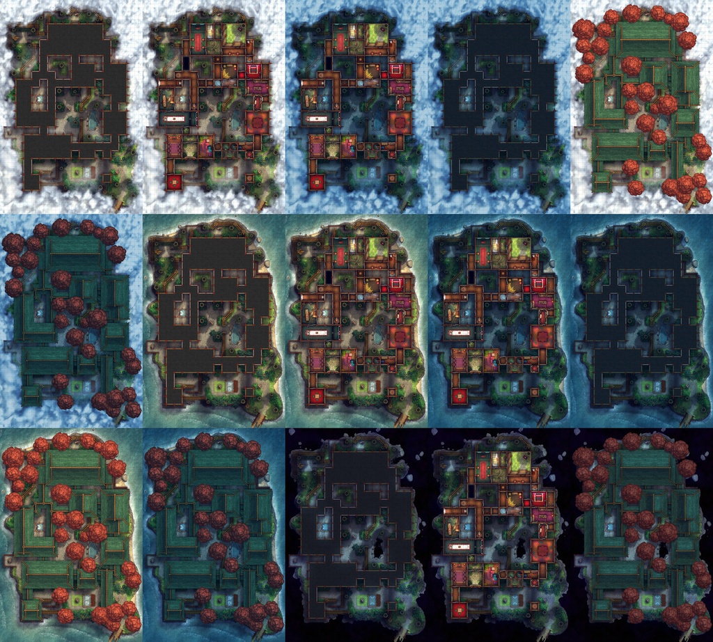 きつね島宮殿 - TRPG/D&D バトルマップ素材