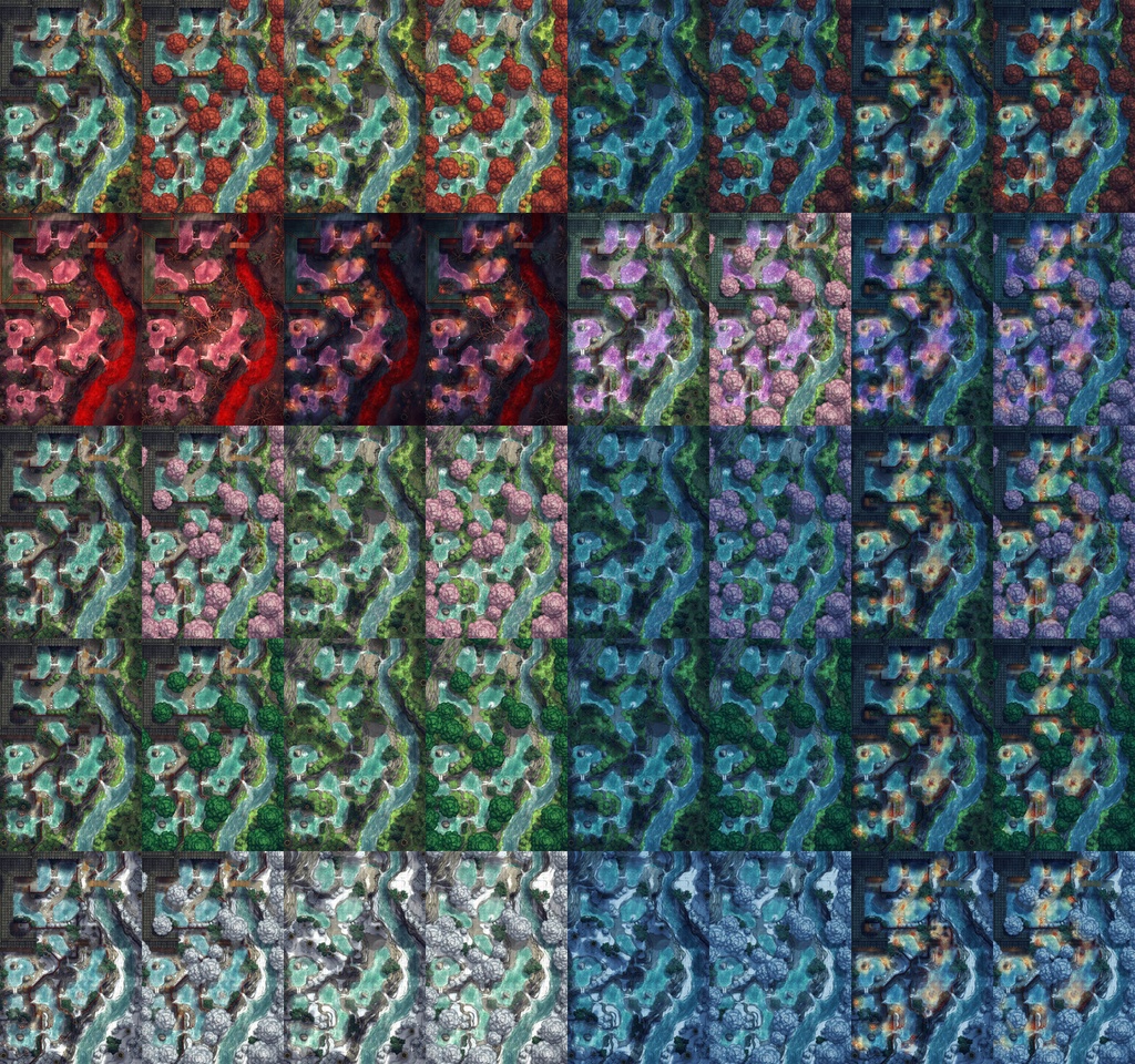 山の温泉浴場 - TRPG/D&D バトルマップ素材