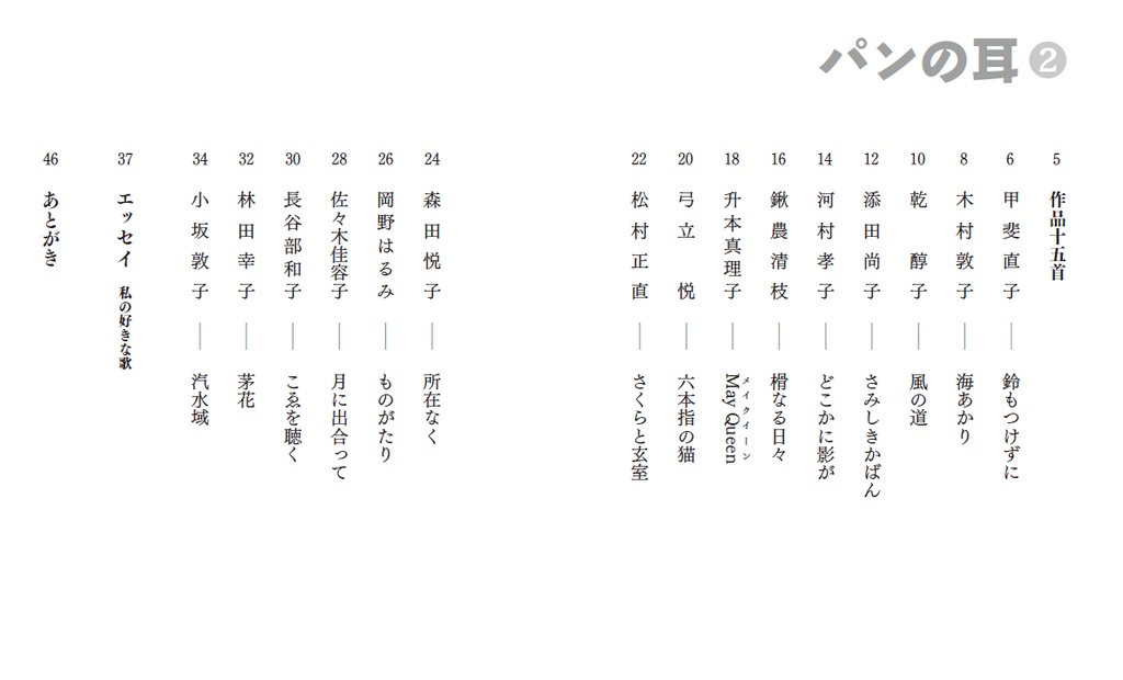 同人誌「パンの耳」第2号