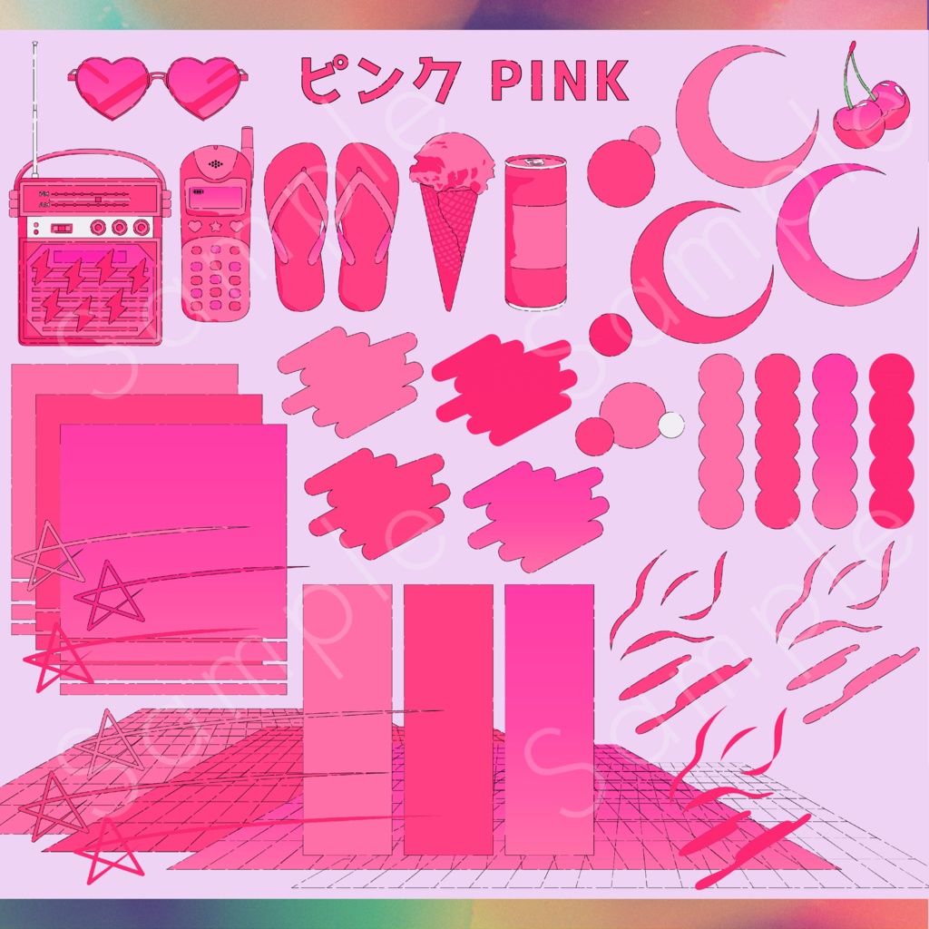 レトロポップ風素材セット_02