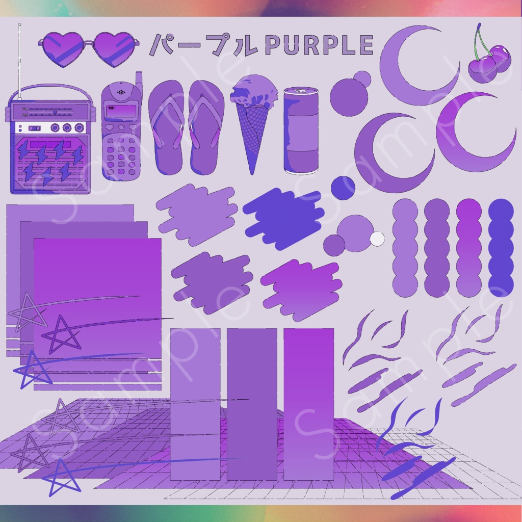 レトロポップ風素材セット_02