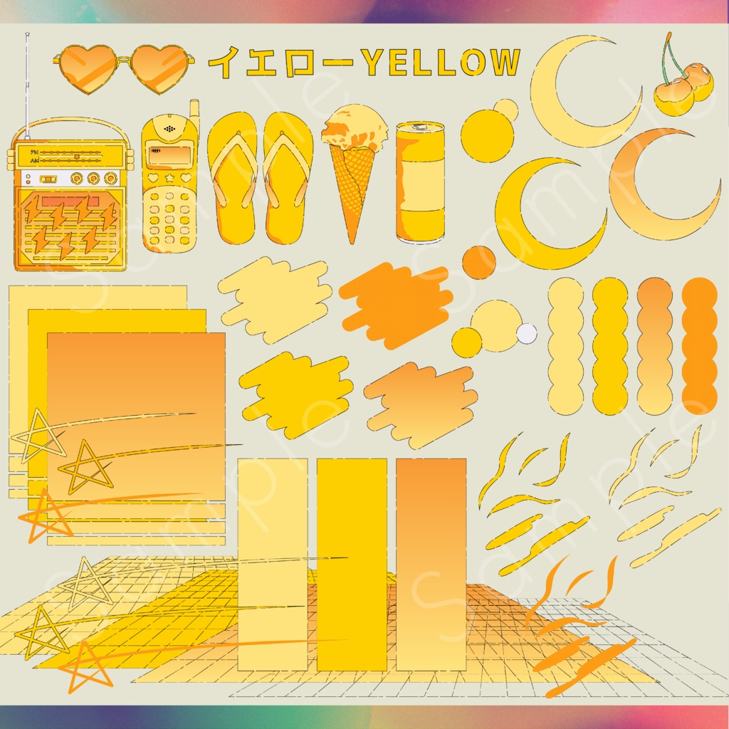 レトロポップ風素材セット_02