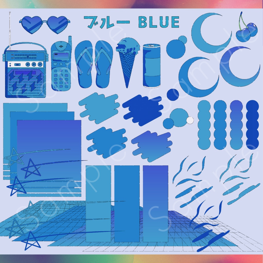 レトロポップ風素材セット_02