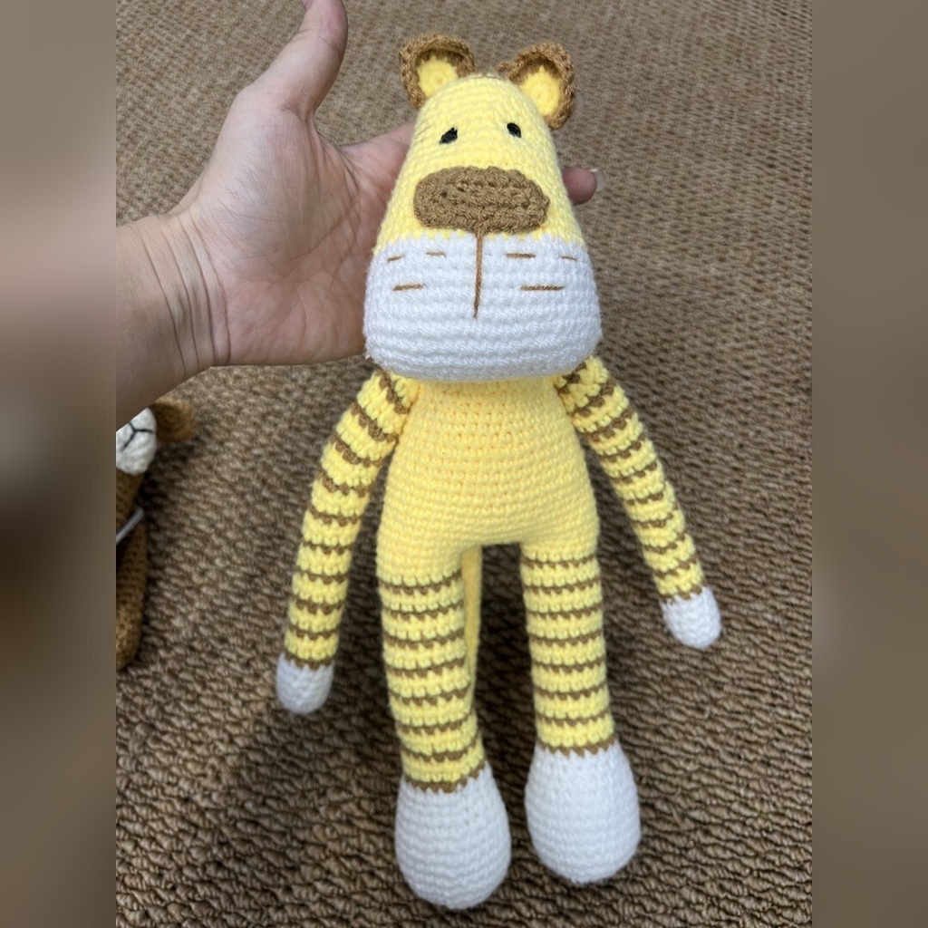 【受注生産】しましまトラ|手編みの編みぐるみ(約23〜35cm)