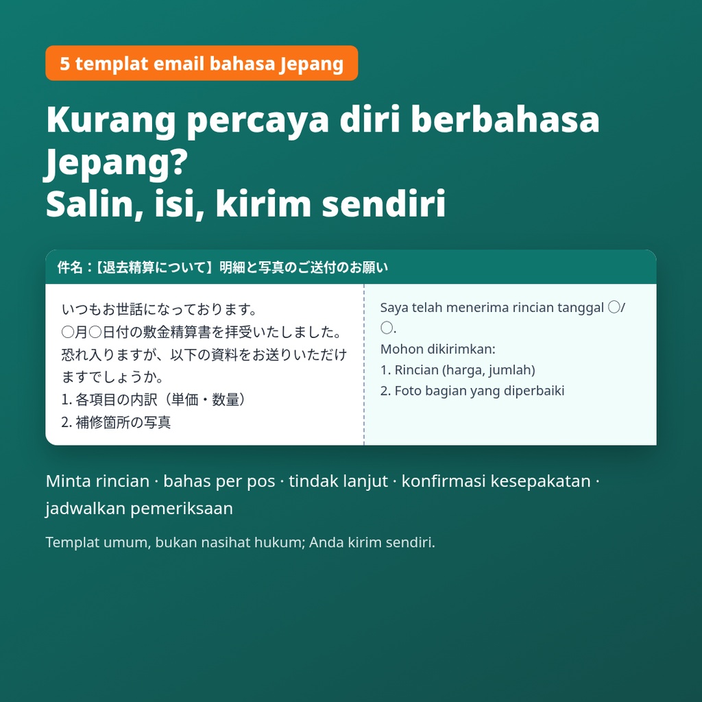 Kit Cek Mandiri Deposit Jepang – pahami rincian (shikikin seisansho), kalkulator Excel + templat email bahasa Jepang