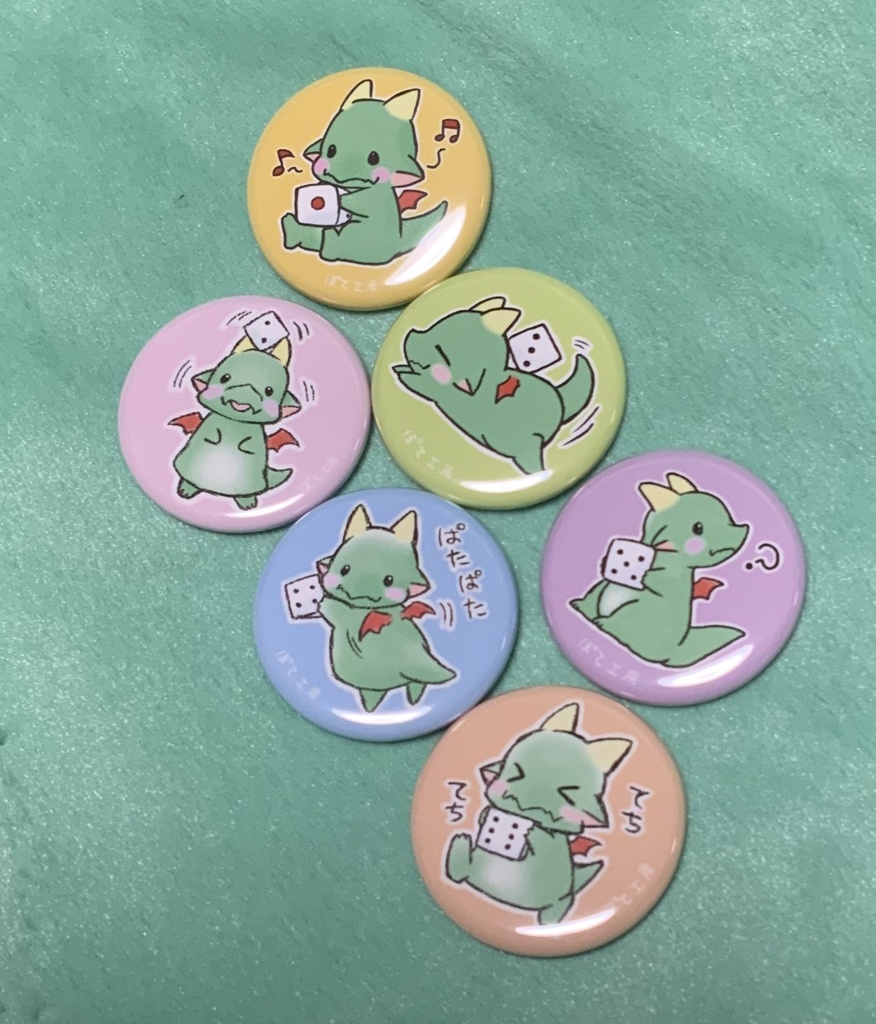 ぽてドラさんダイス缶バッジ