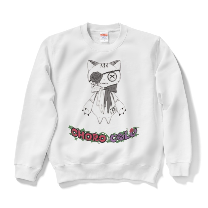 リンクル スウェット(ロゴ有・白猫ver.)
