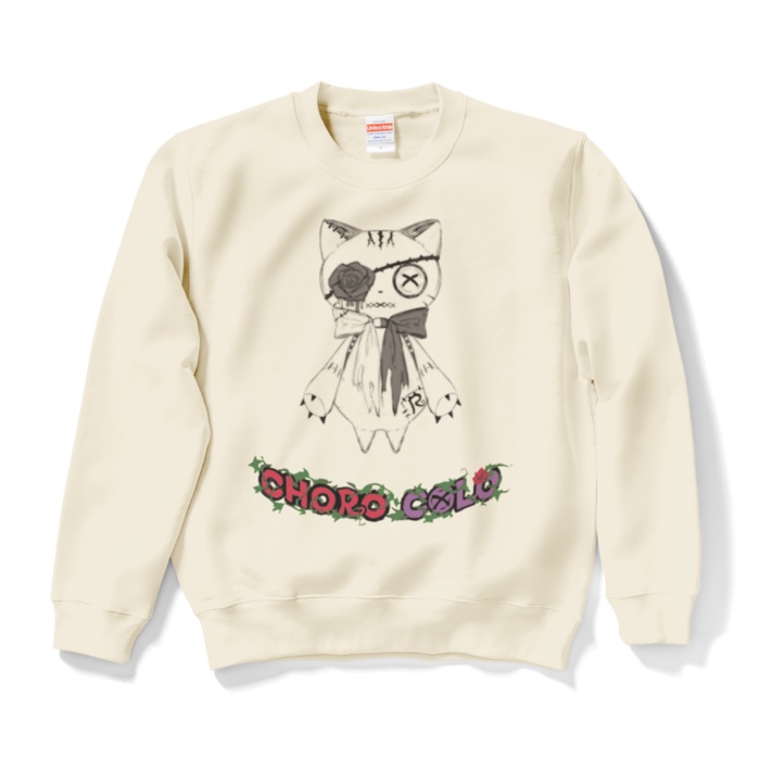 リンクル スウェット(ロゴ有・白猫ver.)