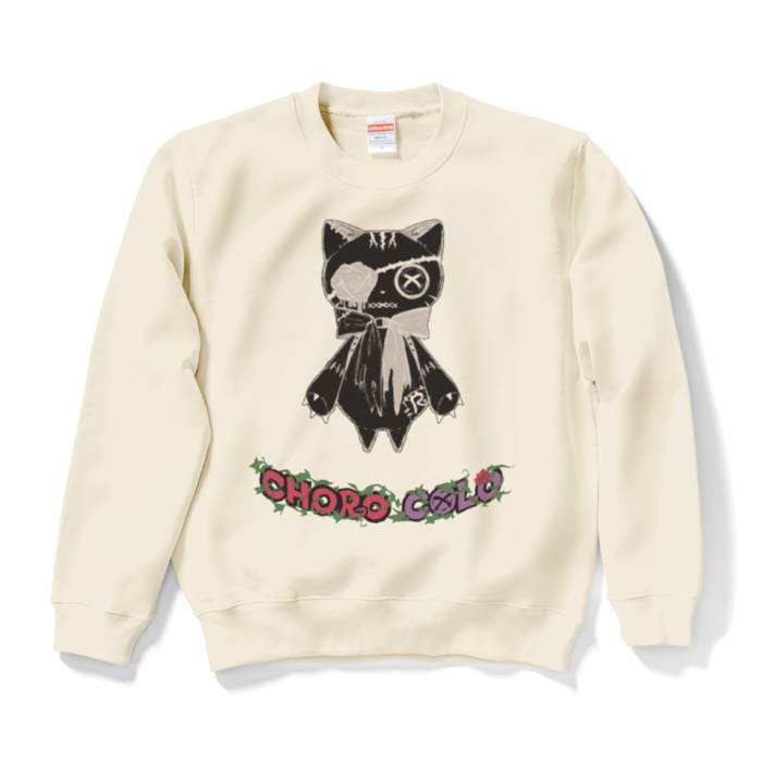 リンクル スウェット(ロゴ有・黒猫ver.)