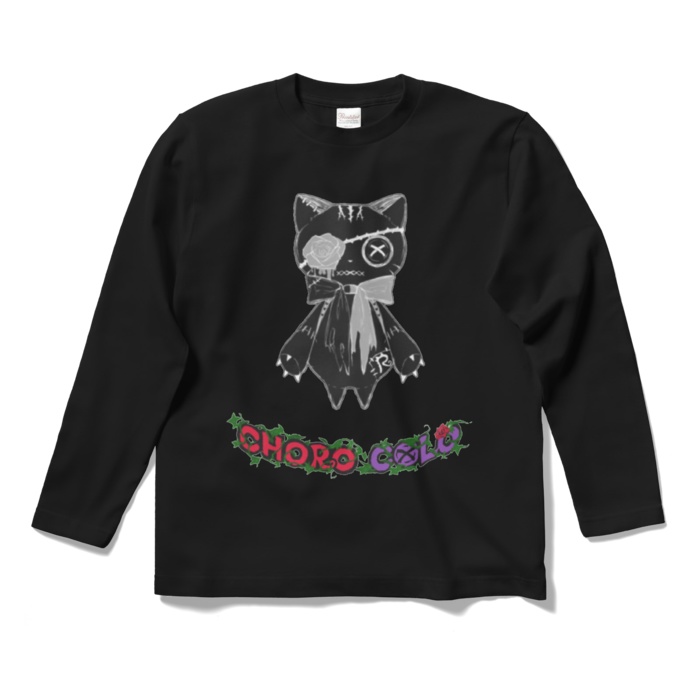 リンクル ロングTシャツ(ロゴ有・黒猫ver.)