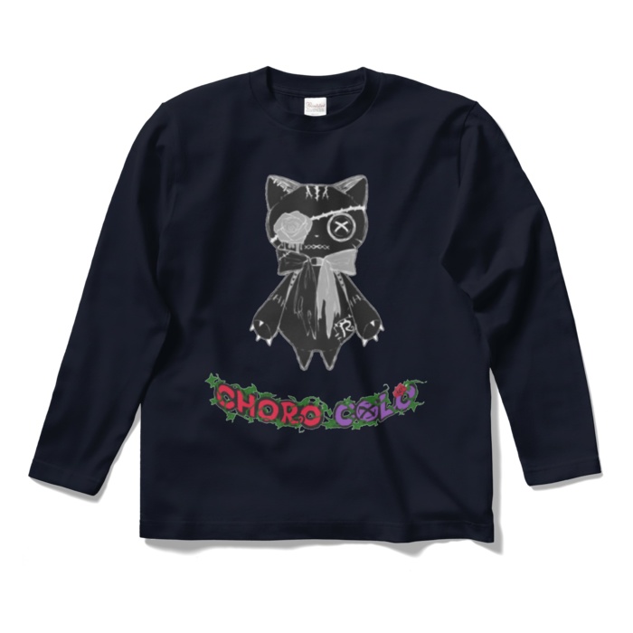 リンクル ロングTシャツ(ロゴ有・黒猫ver.)