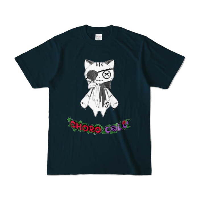 リンクル カラーTシャツ(ロゴ有・白猫ver.)