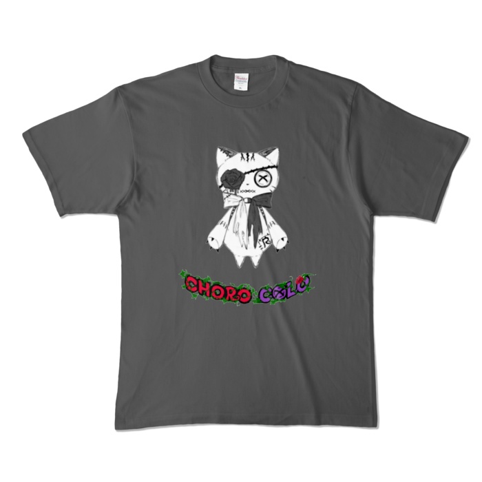 リンクル カラーTシャツ(ロゴ有・白猫ver.)