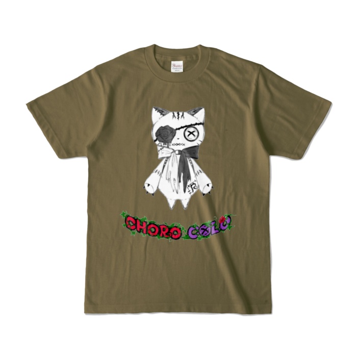 リンクル カラーTシャツ(ロゴ有・白猫ver.)