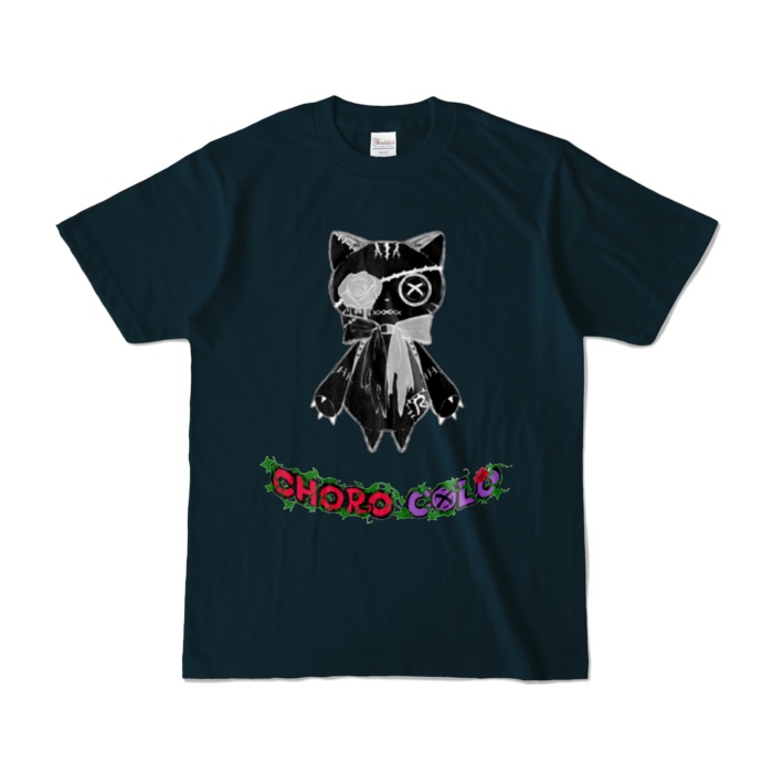リンクル カラーTシャツ(ロゴ有・黒猫ver.)