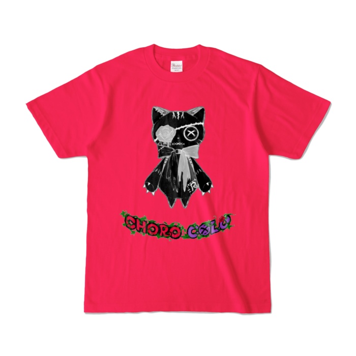 リンクル カラーTシャツ(ロゴ有・黒猫ver.)