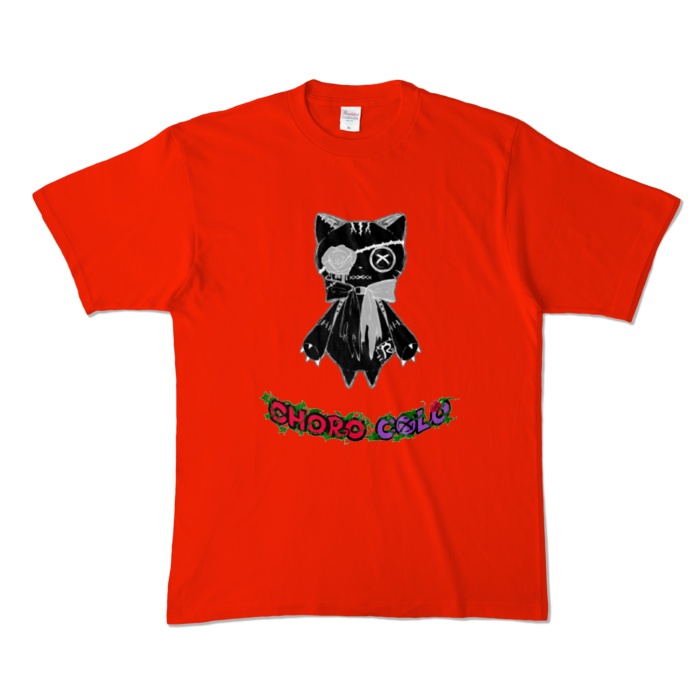 リンクル カラーTシャツ(ロゴ有・黒猫ver.)