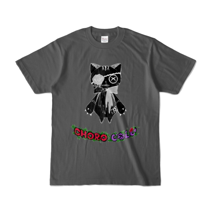 リンクル カラーTシャツ(ロゴ有・黒猫ver.)