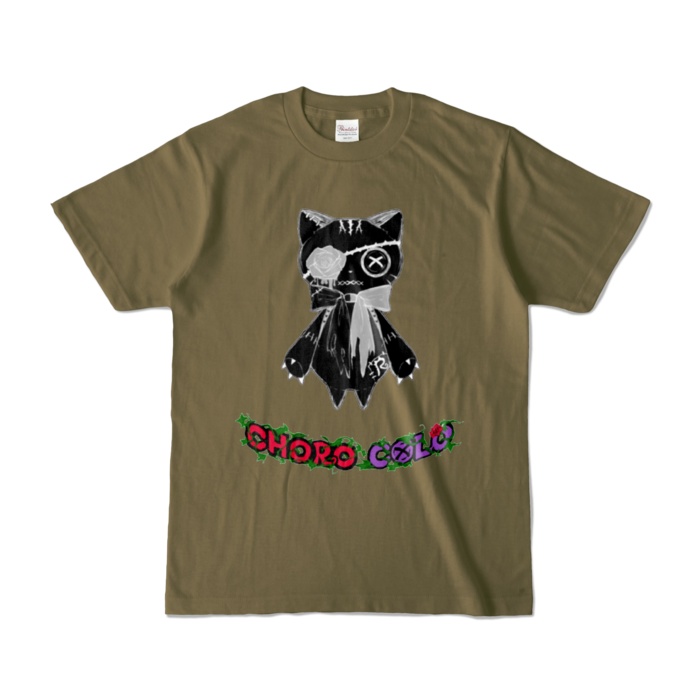 リンクル カラーTシャツ(ロゴ有・黒猫ver.)
