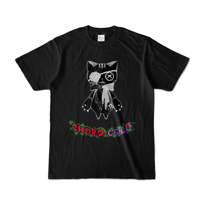 リンクル カラーTシャツ(ロゴ有・黒猫ver.)