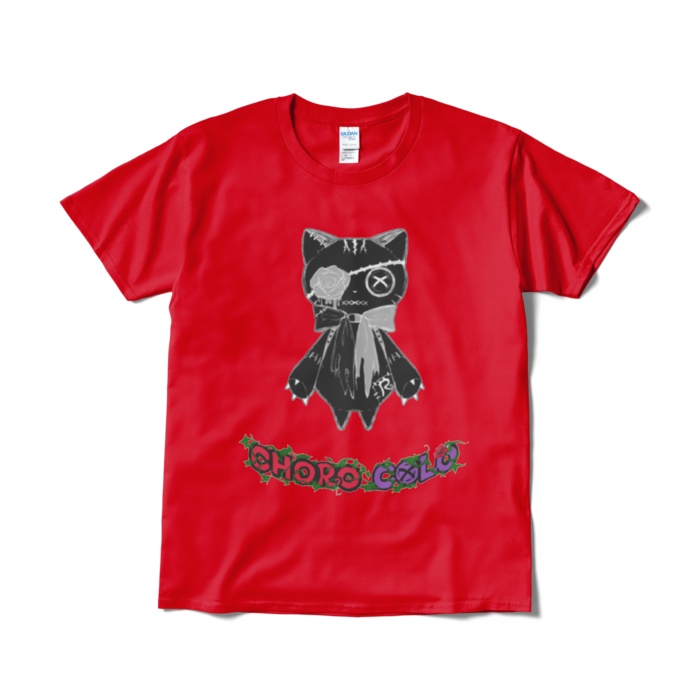 リンクル Tシャツ基本4色(ロゴ有・黒猫ver.)短納期