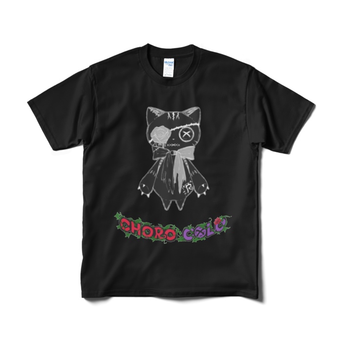 リンクル Tシャツ基本4色(ロゴ有・黒猫ver.)短納期