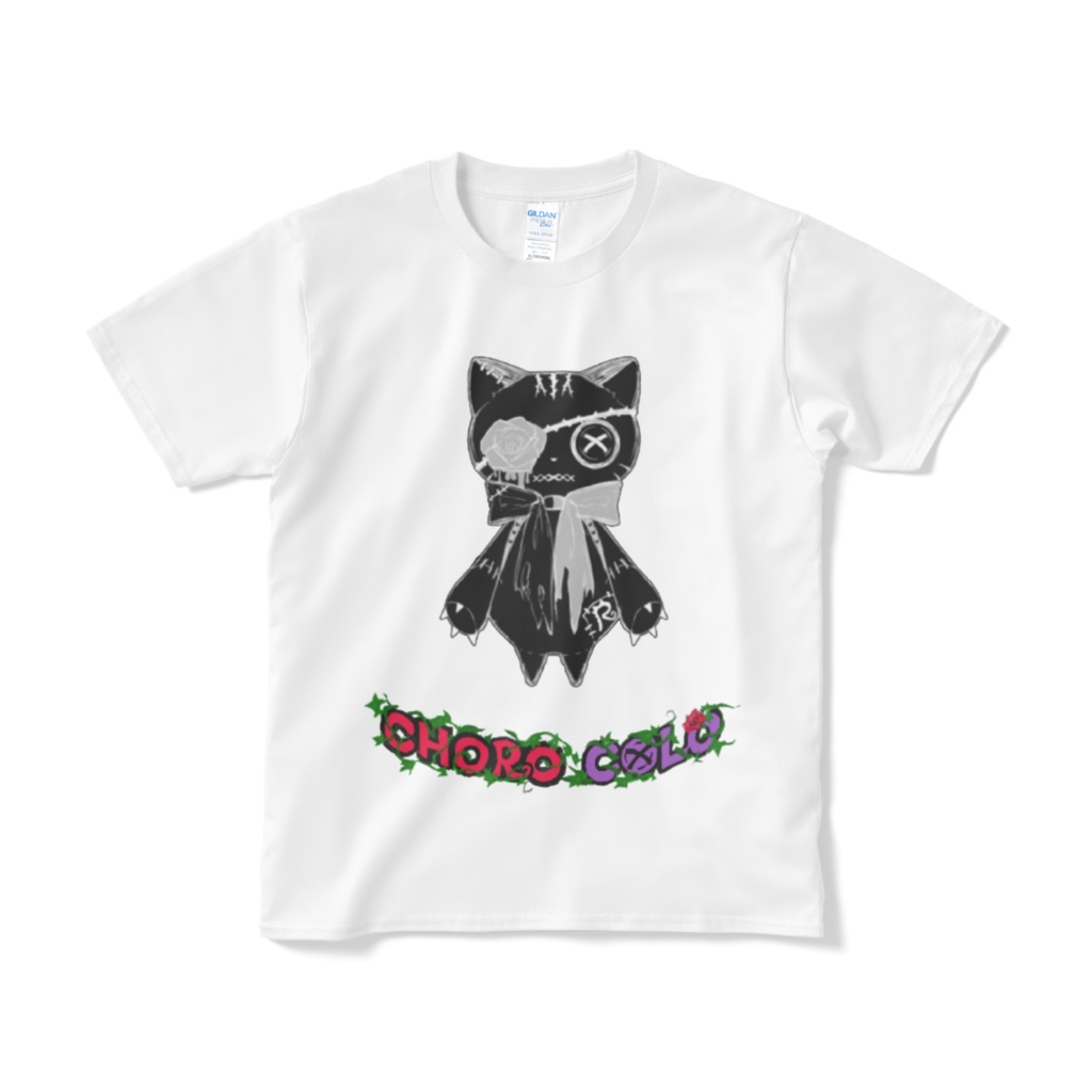 リンクル Tシャツ基本4色（ロゴ有・黒猫ver.）短納期
