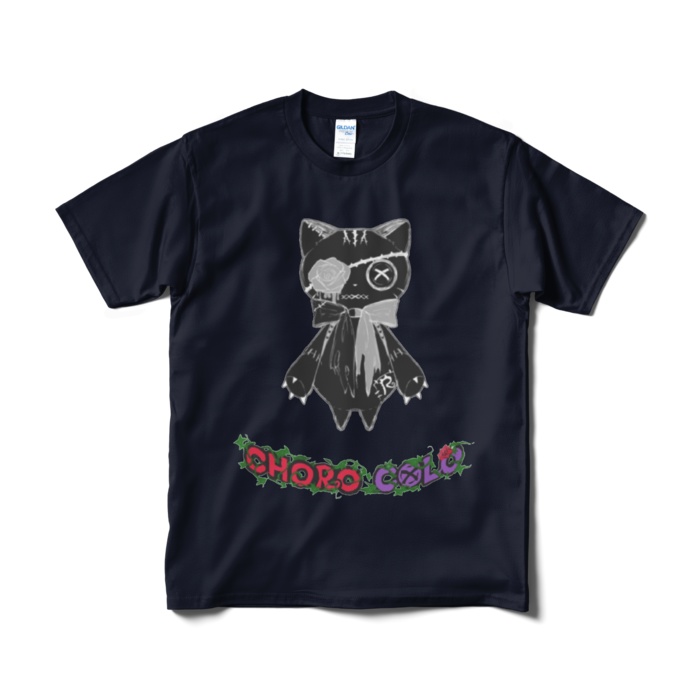 リンクル Tシャツ基本4色(ロゴ有・黒猫ver.)短納期