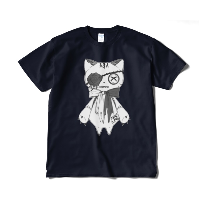 リンクル Tシャツ基本4色(白猫ver.)短納期