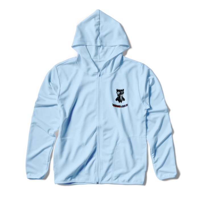 リンクル ドライジップパーカー(左胸プリント・黒猫ver.)